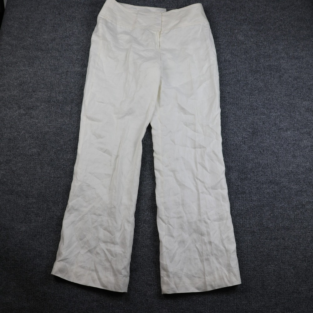 Worthington Pants Womens 8 Cool White Modern Fit Straight Leg‎ Mid Rise Dress
